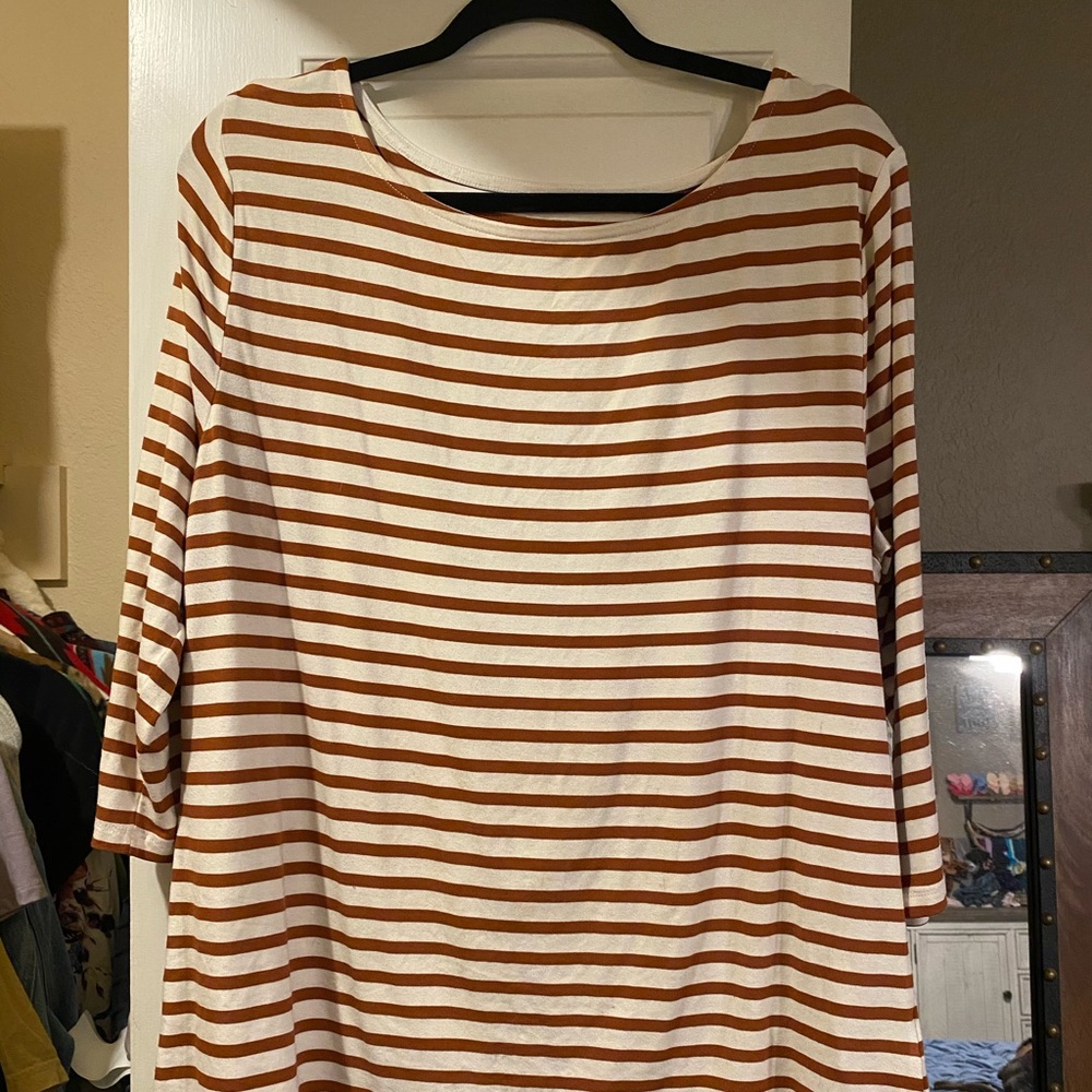 Striped Rust and Cream Top